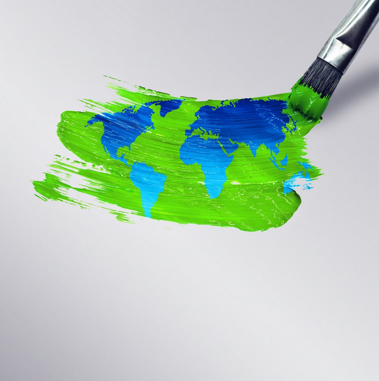 Brush draws map of the world
