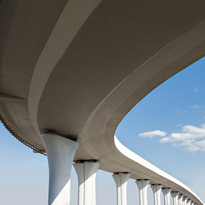 Underside of an elevated roads; Shutterstock ID 141973483