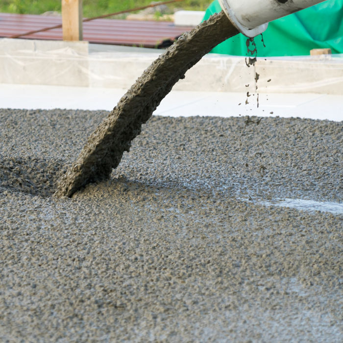 construction worker working with concrete