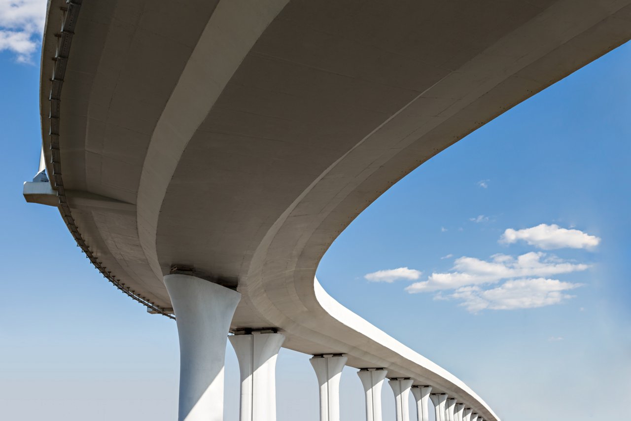 Underside of an elevated roads; Shutterstock ID 141973483
