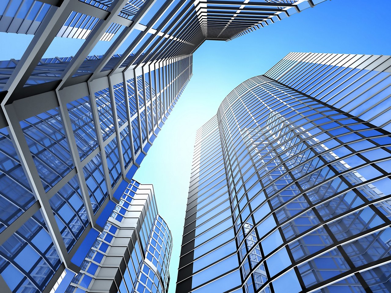 Office building on a background of the blue sky
Skyscrapers