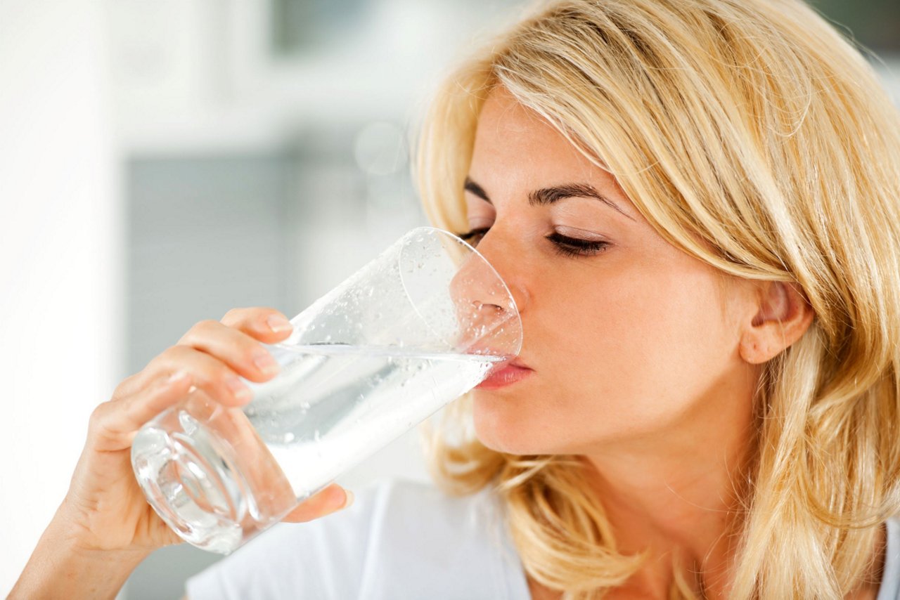Woman drinking water