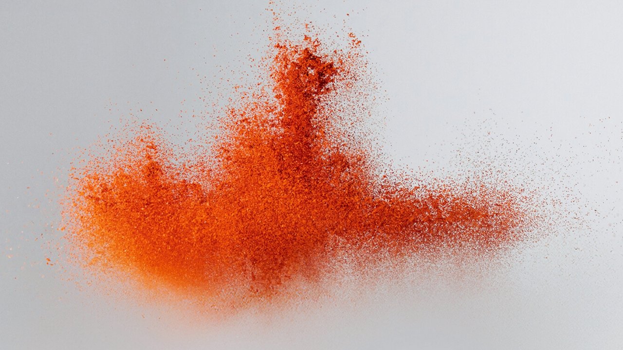 Dynamic splash of red chili spice