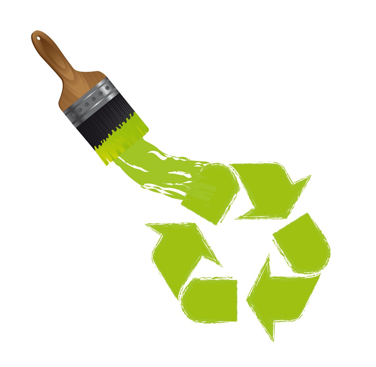 brush with recycle sign isolated over white background.vector