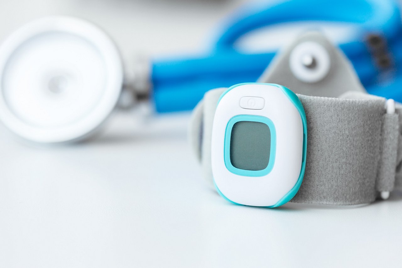 Close-up of heart rate monitor