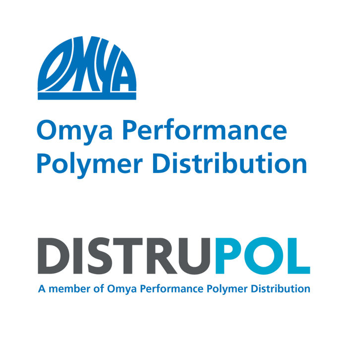 Omya Performance Polymer Distribution and Distrupol logos