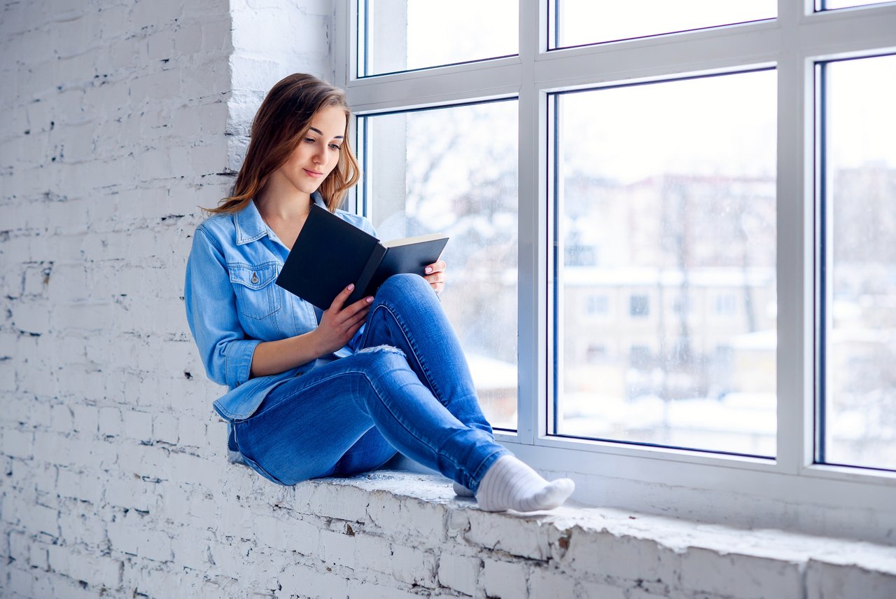 girl on a window