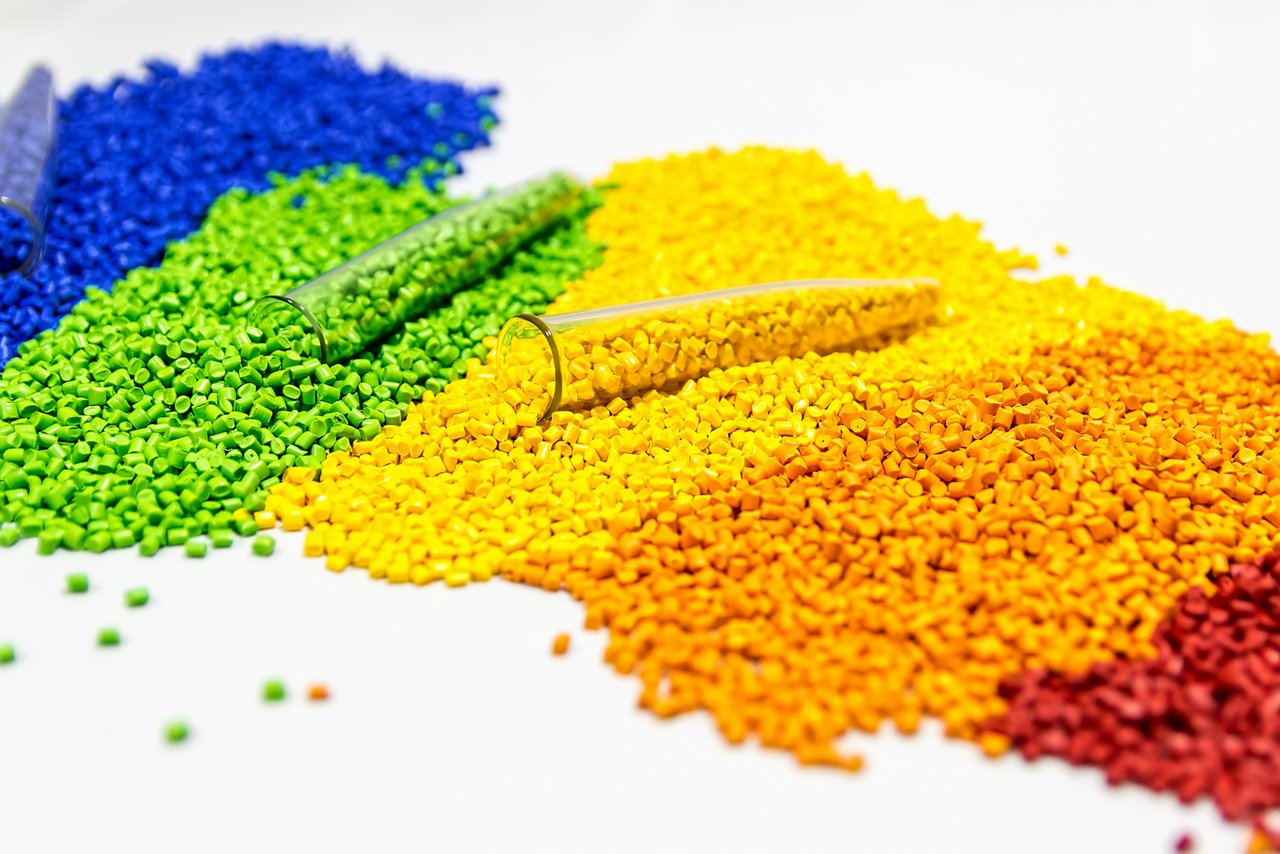 Polymeric dye. Plastic pellets. Colorant for plastics. Pigment in the granules.; Shutterstock ID 563378923; purchase_order: POL_Website_Masterbatches; job: ; client: ; other: 