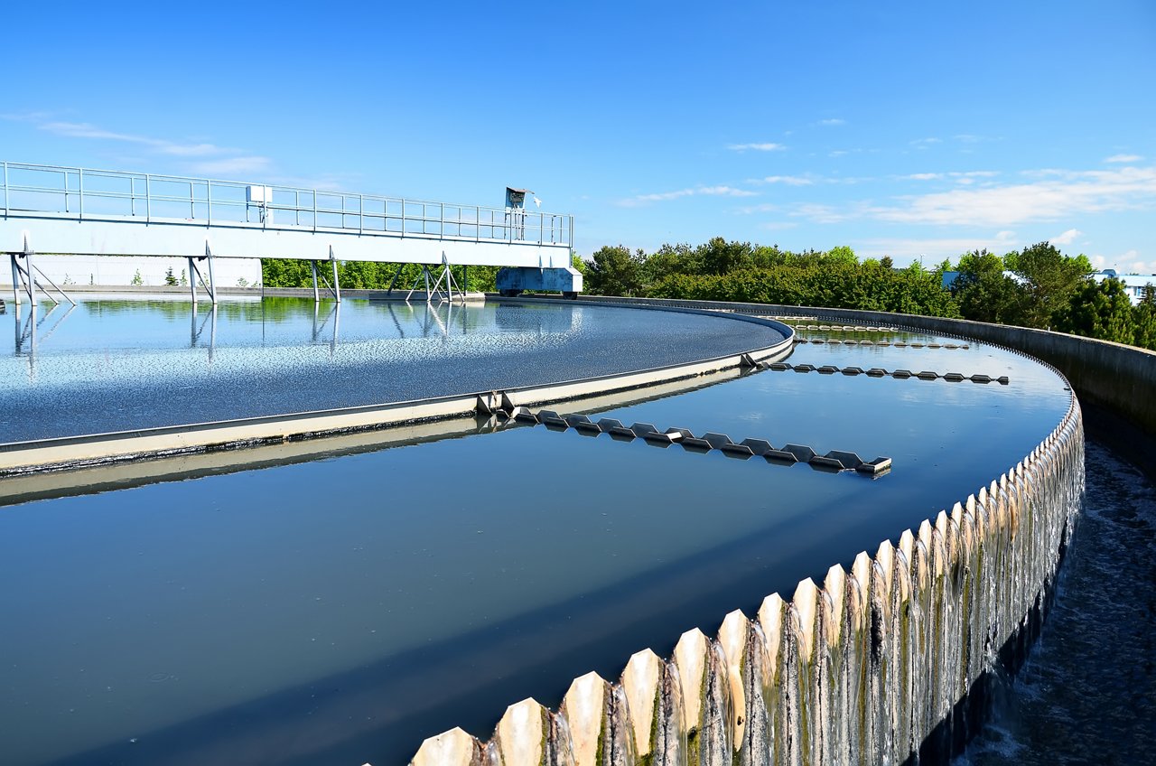 Modern urban wastewater treatment plant.; Shutterstock ID 104097815