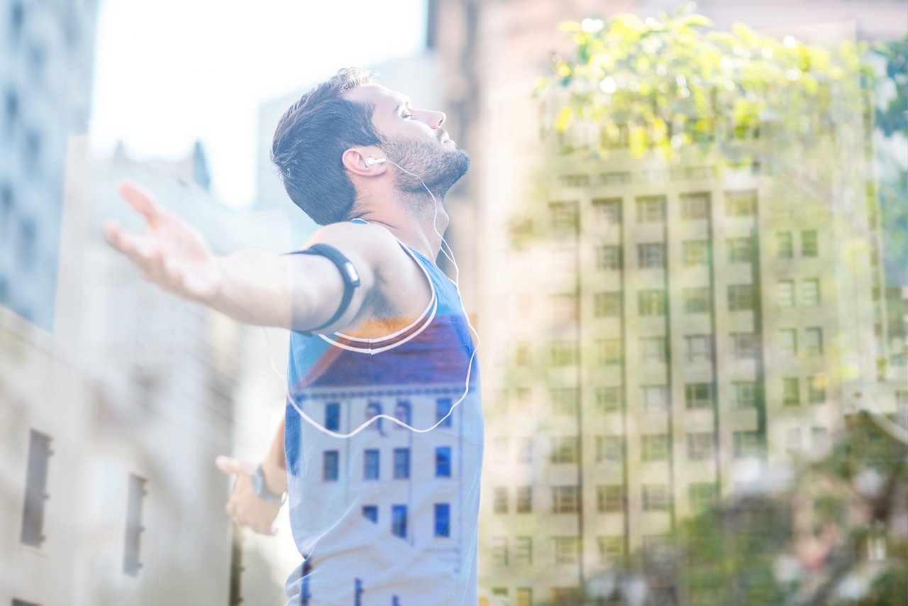An athlete enjoying the sun