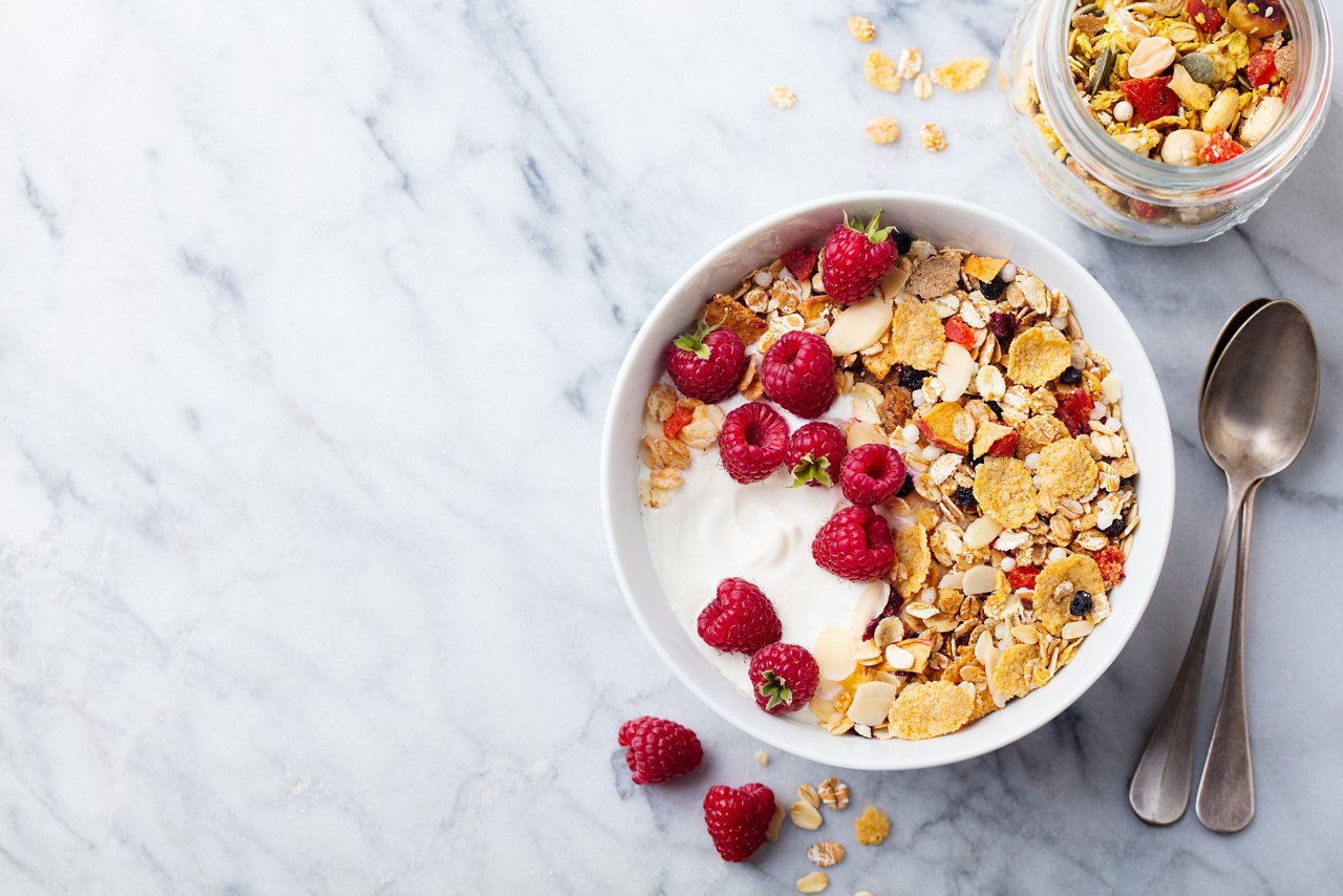 bowl of cereals with berries