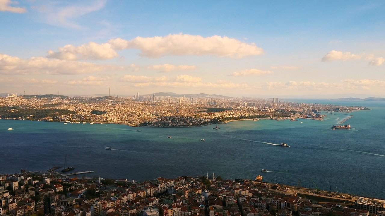 Istanbul and bosphorus from above Turkey