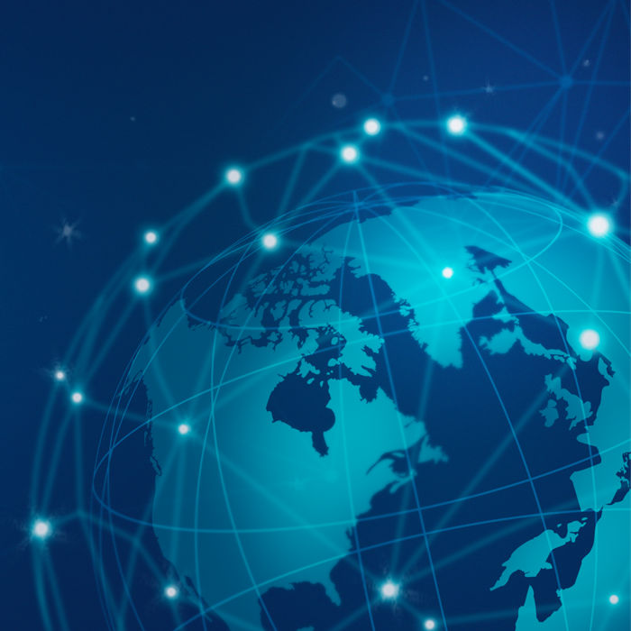 Blue global network connection illustration