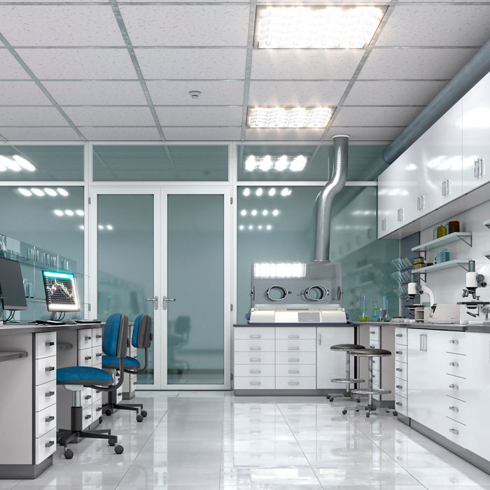 Interior of laboratory workplace