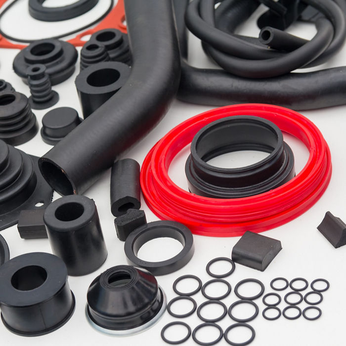 Various rubber products and sealing products at the exhibition stand