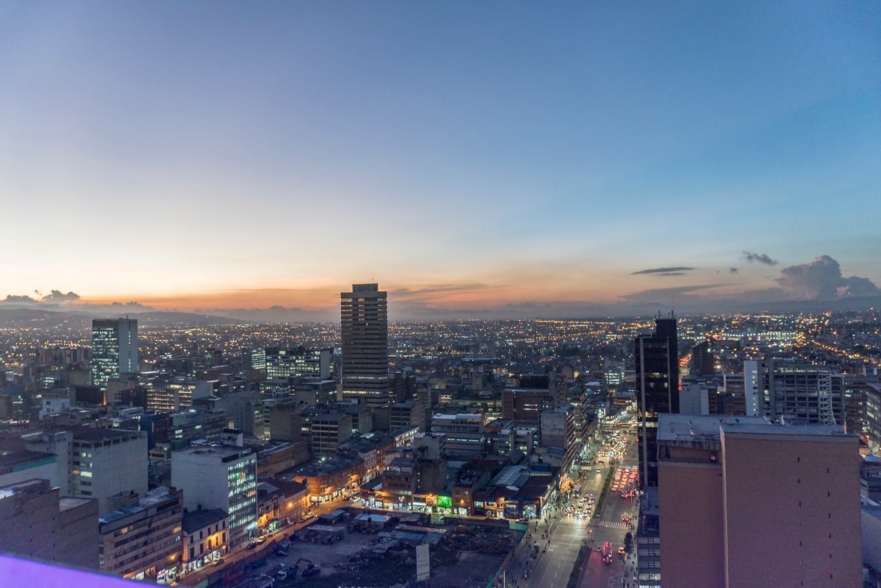 Sunset city of Bogotá Columbia