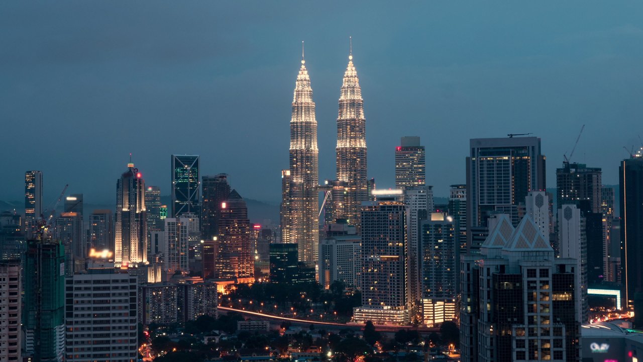 Evening timelapse Kuala Lumpur Malaysia