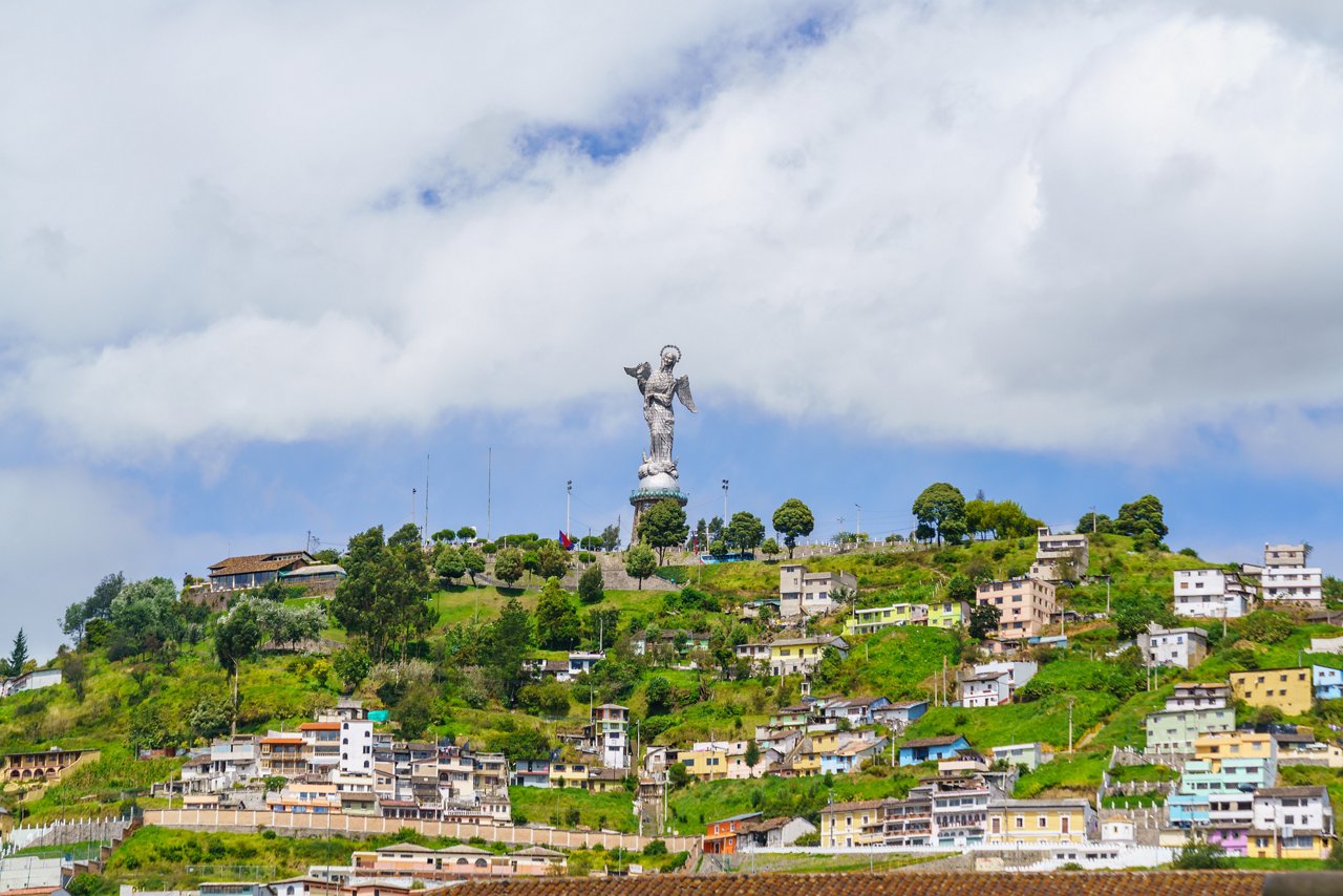 Old town rolling hills Quito Ecuador 